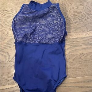 Elegant Royal Blue Lace Bodysuit for Kids